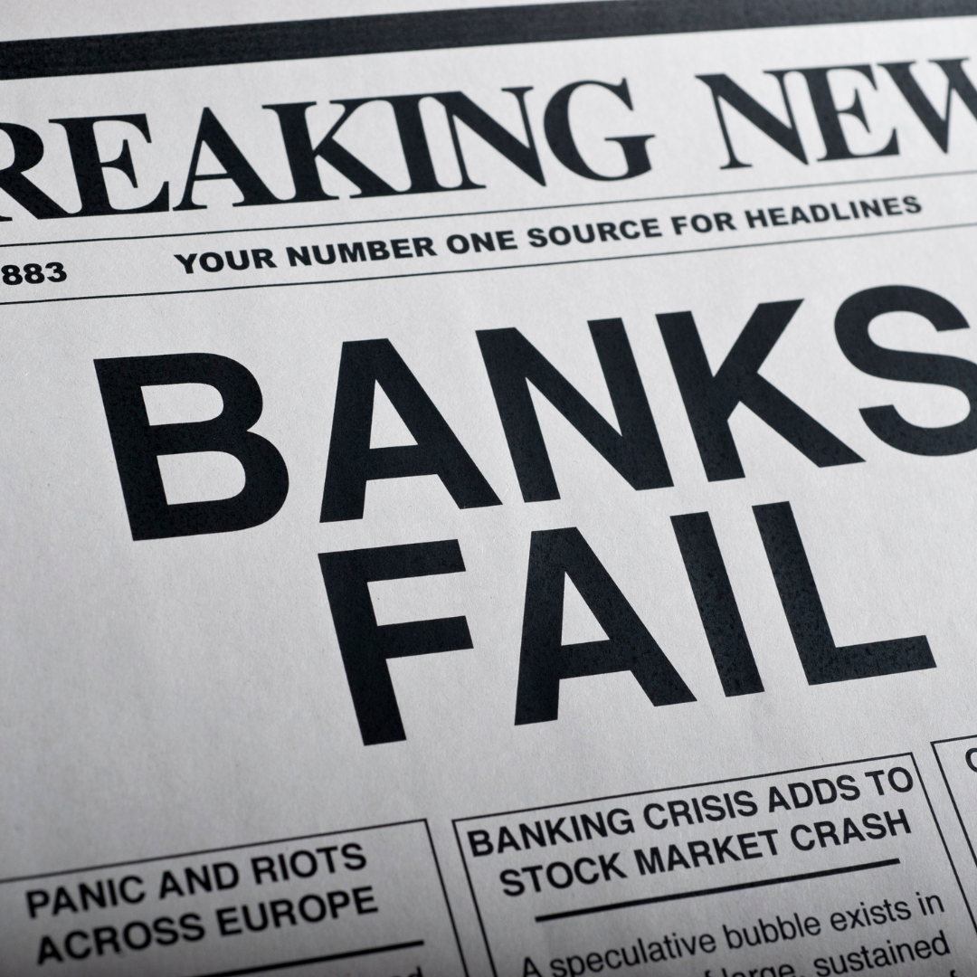 Newspaper headline says Banks Fail